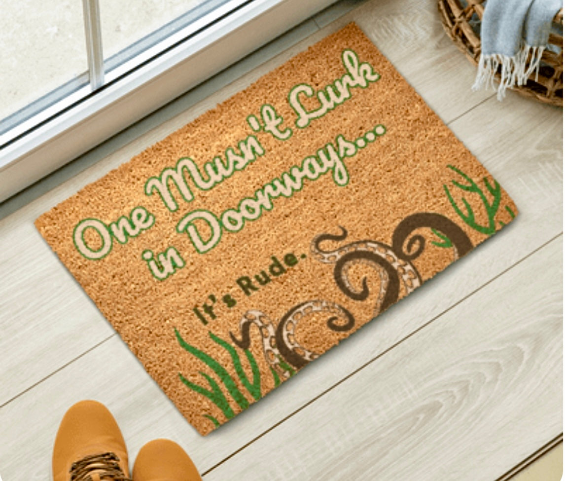 Sea Witch Coir Doormat (green accent)