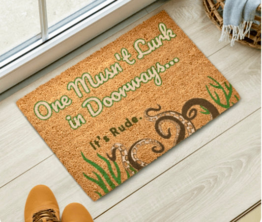 Sea Witch Coir Doormat (green accent)